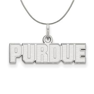 Sterling Silver Purdue XS (Tiny) Script Necklace - 16 Inch
